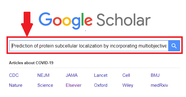 input research article in Google Scholar Interface