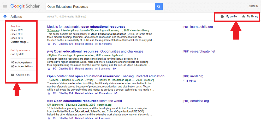 is google scholar a specialized search engine