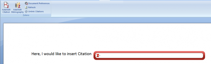 zotero how to insert a citation