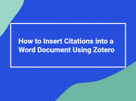 insert citations using Zotero