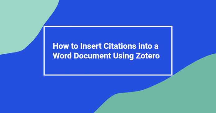 insert citations using Zotero