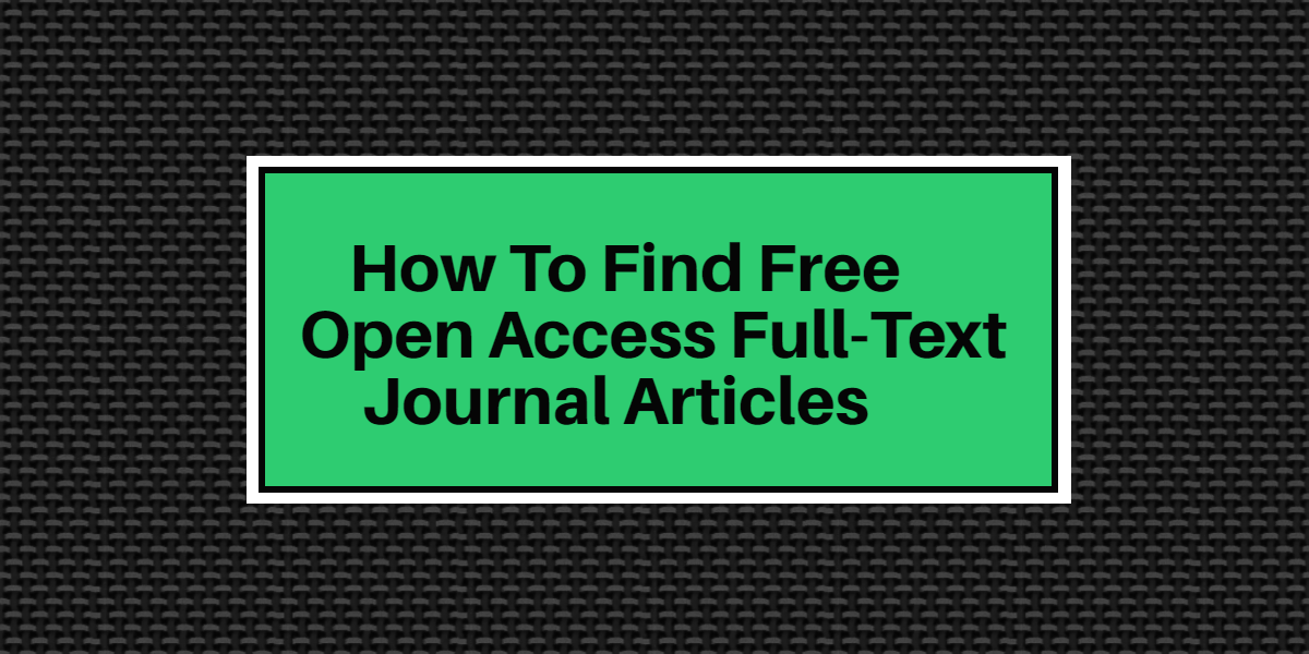 How can I get free journal articles?