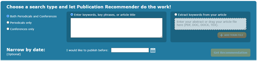 IEEE Journal Recommender Tool for finding best journal for your research article