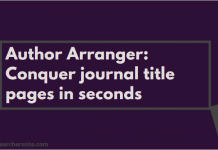Useful Tool to Create the Title Page of Your Manuscript Author Arranger
